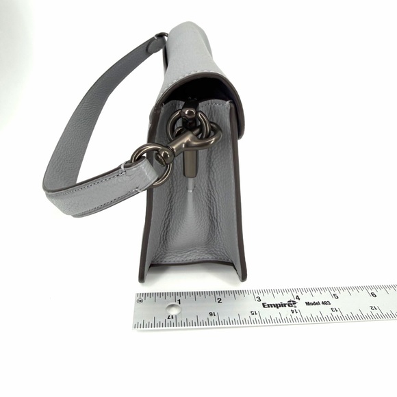 ✨Coach Tabby Pebbled Gray Granite Colorblock Shoulder Crossbody Bag Excellent - Picture 7 of 16